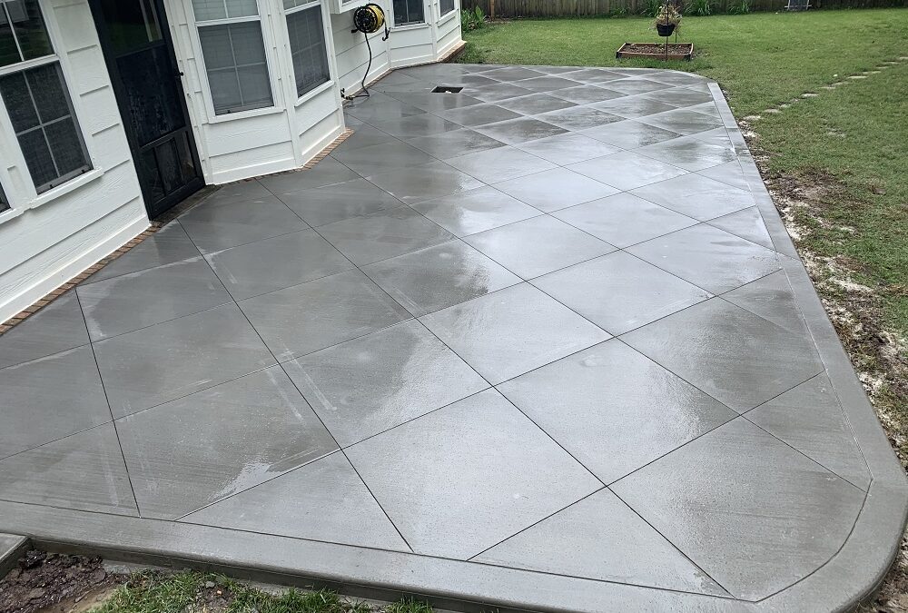Scored and Poured Concrete Patio in Tulsa OK